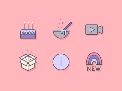 Neon Yolk - Insta Story Covers - Valentine's Day austin baking icon design illustration sprinkles