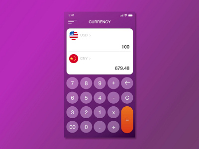 Daily UI challenge #004 — Calculator app calculator calculator app currency currency exchange daily 100 daily challange design design app travel ui