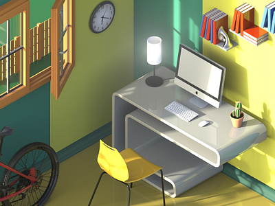 Isometric room for you 3d cinema 4d design illustration isometric