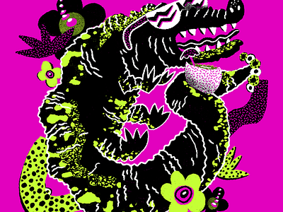Gator Paradise alligator animals cocktail crocodile design drawing florida illustration illustrator pattern teeth tropical