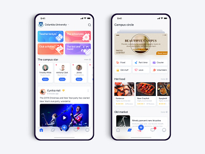 Campus app design campus design interface school app ui