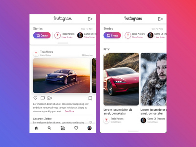 Instagram Mobile Apps - Redesign Concept #DailuUIDesign app design flat graphic graphic design icon mobile apps typography ui ui design user experience design user interface user interface design ux ux design vector web design website website design wire frame