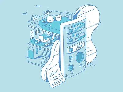 Dream office illustration vector