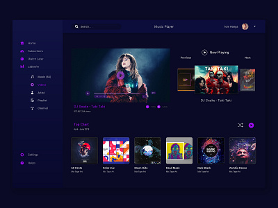 Media Player app artisan dab dark dark art media player music music app music player uiux