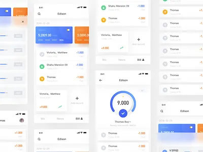 financial（4） ui 卡 嗳 数据可视化 清洁应用程序 设计 财务管理