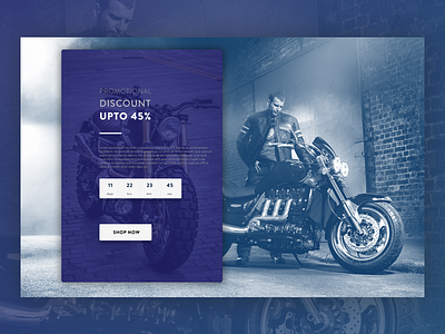 Triumph V2 bike landing page portfolio promotional design shot