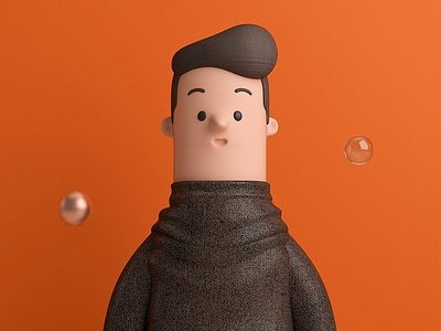 Sr. 3d c4d character design illustration man render