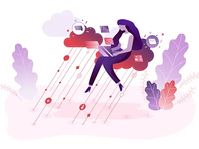 Asiamedia Illustration Digital design icloud illustration ui website