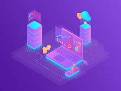 Cryptocurrency crypto currency icon isometric isometric design isometric illustration ui