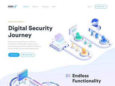 Digital Security Landing Page app art branding data protection design home page icon identity illustraiton ilustrator landing page layers logo security ui ux web