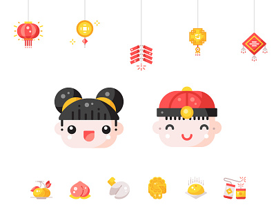 Chinese New Year 2019 design flat graphic icon icons illustration minimal shot ui vector