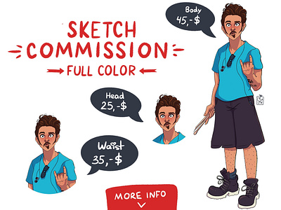 Commissions OPEN! Full color sketches art branding cartoon cartoon character cg character character design commission concept design illustration ipad pro logo men modern portrait procreate ps sketch ui