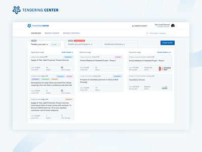 Terndering Center app dashboard minimal monterail user experience user inteface