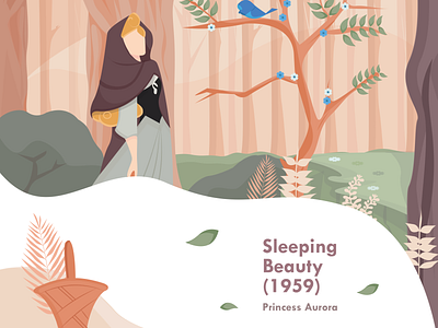 Aurora adobe illustrator character design design disney fanart illustration illustrator landscape princess aurora sleeping beauty vector