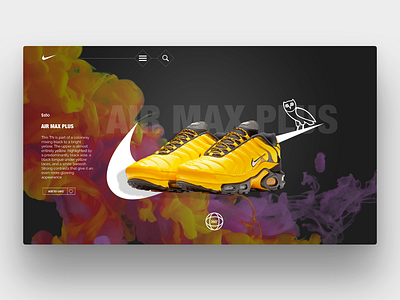 Redesign concept Air max plus Drake design concept drake landing page landing webdesign concept ui nike shoes uidesign webdesign