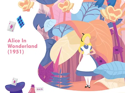 Alice in Wonderland adobe illustrator alice alice in wonderland art cartoon design disney fanart illustration illustrator landscape vector