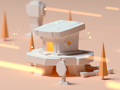 Shack b3d building c4d desert game game building octane render shack