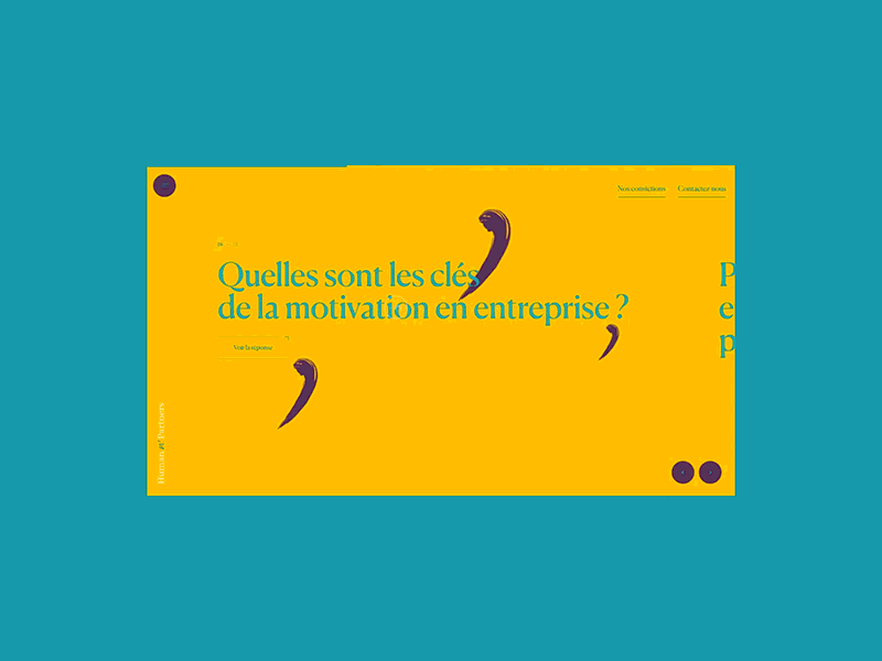 Human n' partners color block corporate design interface minimal navigation site ui ux webdesign