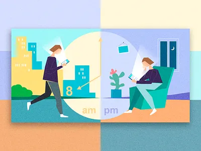 Online life character color data visualisation graphic design illustration online people vector