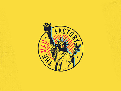 Mac Factory Roundal branding cheese factory icon illustration logo restaraunt streetfood vector