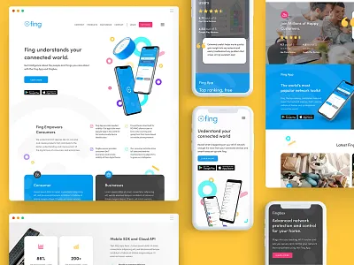 Fing - Website Redesign blue brand brand and identity branding clean color design desktop graphic design identity illustration minimal mobile simple typography ui uiux ux web webdesign