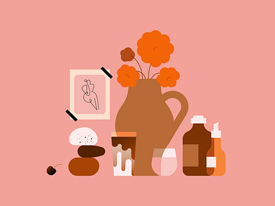 Still life design gradient illustration illustrator cc minimal still life vector