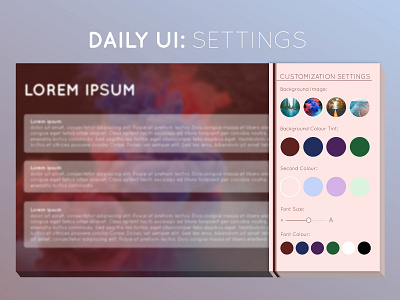 Daily UI Challenge: #007 Settings app color color sheme daily 100 daily ui daily ui settings design interface settings ui website