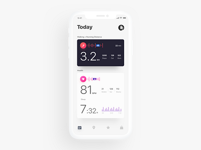 Health & Fitness app app design fitness health ios minimal ui ux