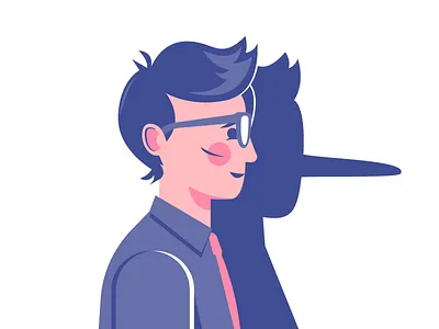 Trust Me character illustration liar lying pinocchio vector