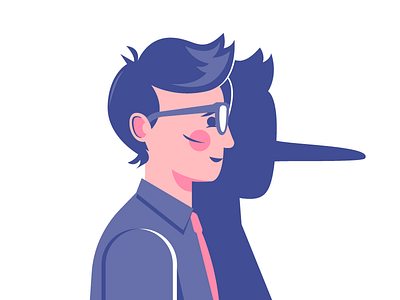 Trust Me character illustration liar lying pinocchio vector