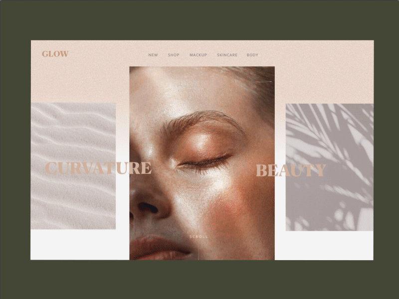 Animation Experiment / Glow animation beauty clean concept fashion fullscreen homepage interaction minimal taipei taiwan ui