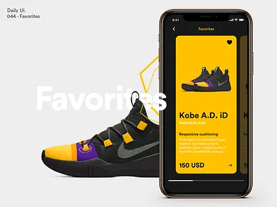 Daily UI - Favorites app card dailyui design favorites ios mobile nike ui ux