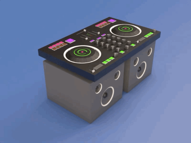 Dj Set Animation 3d animation design c4d clean design dj illustration isometric music