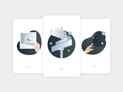 Concept Illustrations • Inner Growth awareness design design app digital flat galaxy illustration illustration art illustration design illustrations improvement onboarding planets retreats screens ui vector wellness yoga zen