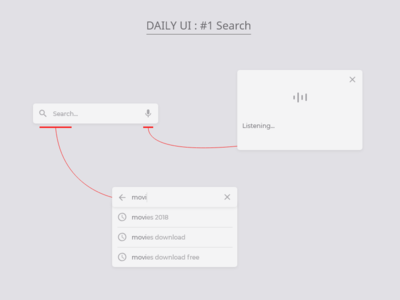 Daily UI : #1 Search 2019 dailyui dropdowns exploring basics listening mobile app design uiux design