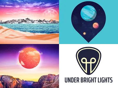 2018 Best Of clouds collage illustration logo redesign stars sun sunset surreal travel vectober