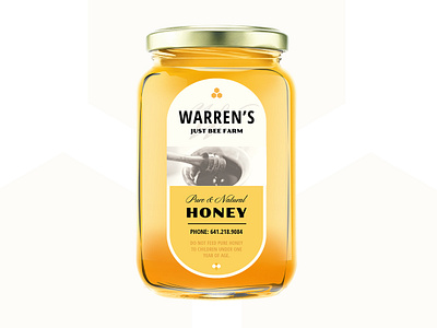 Warren's Just Bee Farm Honey Labels bee farm homeade honey iowa natural packaging