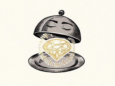 Royal Card Illustration #3 design diamond drawing gold illustration ink slovenia traditional