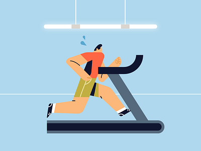 Time for some sport! character design color illustration jog running vector