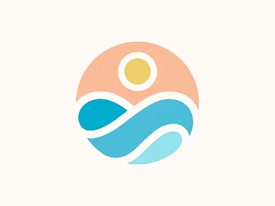 Sunset icon illustration logo mark sunset vector wave yp © yoga perdana
