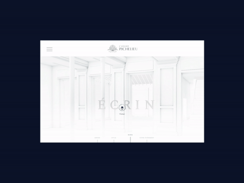 Atelier Richelieu's website 3d art cinema4d clear clear design dailyui design event homepage interaction interactive design minimalist motion ui ui ux ui animation web webdesign webdesigner webgl website