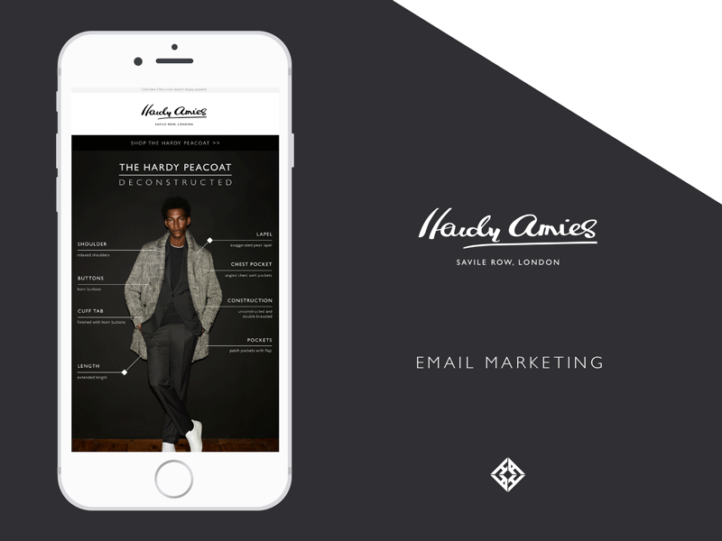 Hardy Amies Email branding design email campaign fashion marketing typography vector
