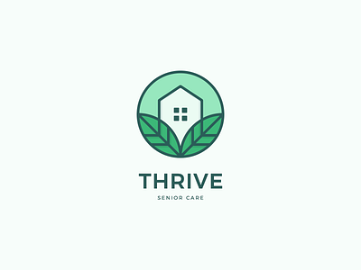 Logo concept for a home health organisation brand care exploration geometric geometric art health home house leaves logo logo design organization symbol thrive vector