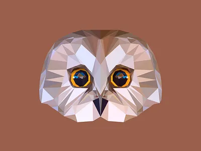 Low Poly Owl animal art baby bird flat icon illustration isolated low low poly low poly nature origami owl poly polygon shadow sign symbol vector