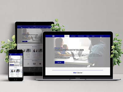 Homepage redesign for the Swedish Förvaltningsstiftelsen desktop homepage mobile mockup phone tablet ui ux web design