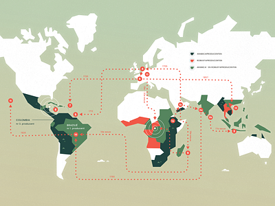 Coffee map coffee illustrator map