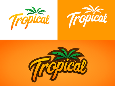 Tropical Dribbble brand design logo summer tropical typography