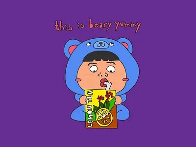 asian lemon ice tea bear bear illustration cute lemon ice tea vector vitasoy