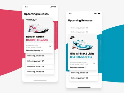 Upcoming sneaker releases app calendar countdown ecommerce iphonexs mobile nike release shop sneaker sneakers