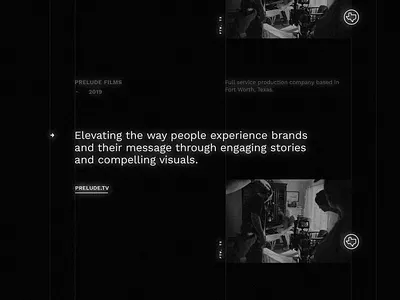 Prelude Films Animation Board after effects animation black and white branding film filmmaking type typography